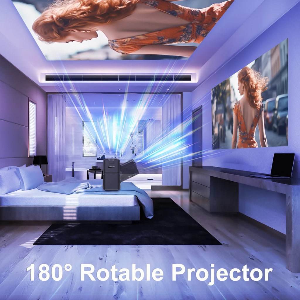 4K Android 11 Projector Native 1080P Dual Wifi6 Cinema Portable Projetor Upgrated HY300